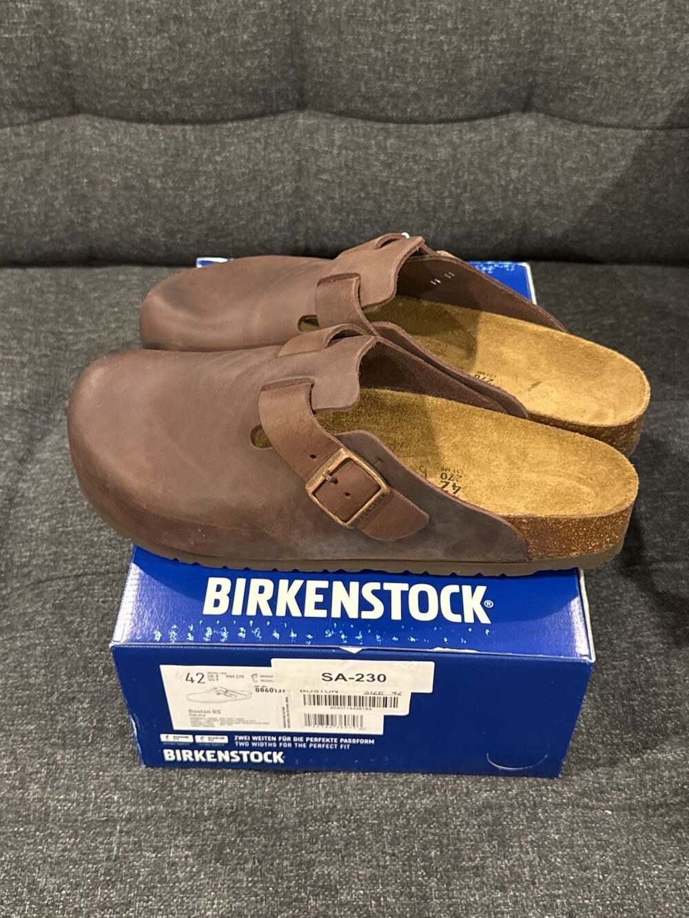 Birkenstock Boston BS Oiled Leather Clogs in Habana - 9M regular width - Picture 2 of 8